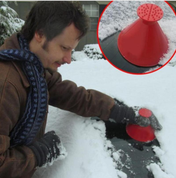 Nicknocks Snow Remover Snow-Shovels Snow Scraper Magical Car Windshield ICES Snow Remover Scraper Tool Portable Cone Shaped Funnel 